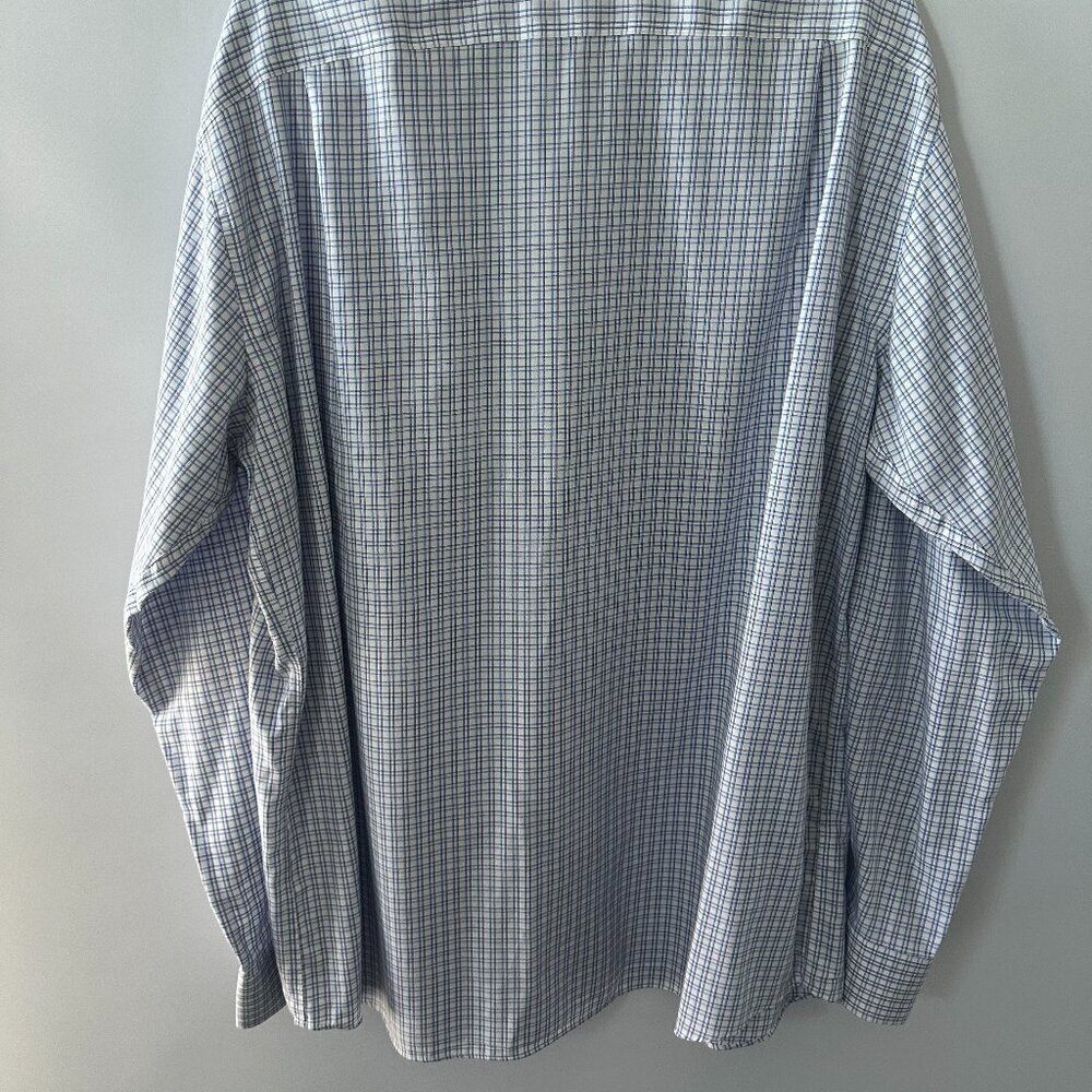 Marks & Spencer Blue, Purple & White Checked Men's Dress Shirt  100% Cotton - Picture 10 of 14